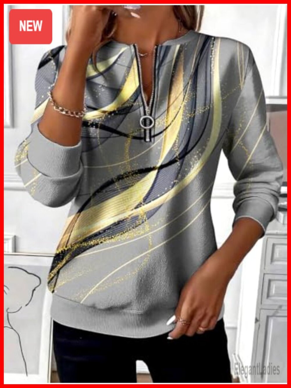 Women's Half Zip Sweatshirt Relaxed Fit Long Sleeve Pullover